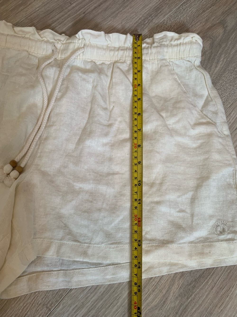 Hang Ten Cream Linen-Blend Drawstring Shorts - Picture 9 of 11